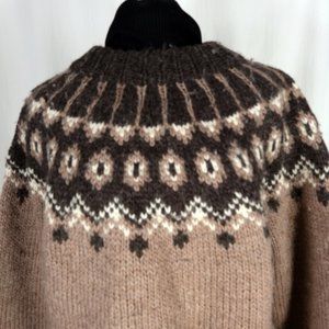 Vintage Icelandic Wool Brown Sweater SZ XL